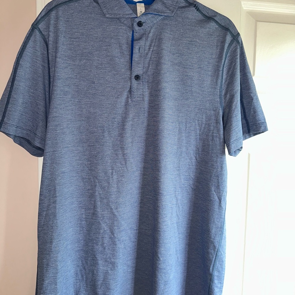 lululemon athletica Heathered Blue Polo Shirt